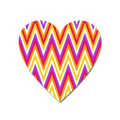 Colorful Chevrons Zigzag Pattern Seamless Heart Magnet by Simbadda