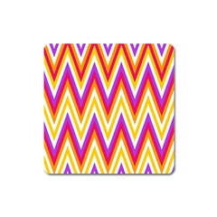 Colorful Chevrons Zigzag Pattern Seamless Square Magnet by Simbadda