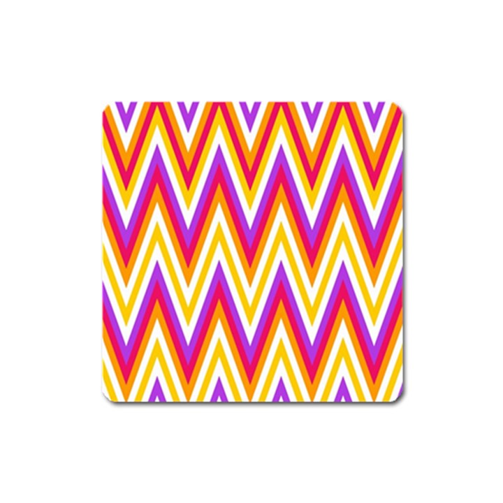 Colorful Chevrons Zigzag Pattern Seamless Square Magnet