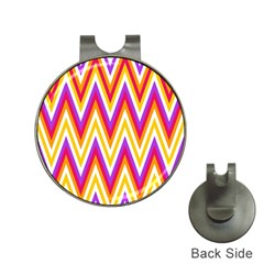 Colorful Chevrons Zigzag Pattern Seamless Hat Clips With Golf Markers by Simbadda