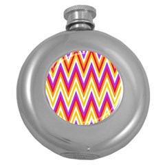 Colorful Chevrons Zigzag Pattern Seamless Round Hip Flask (5 Oz) by Simbadda