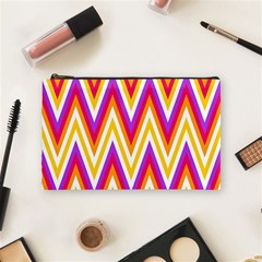 Colorful Chevrons Zigzag Pattern Seamless Cosmetic Bag (medium)  by Simbadda