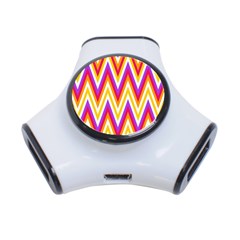 Colorful Chevrons Zigzag Pattern Seamless 3-port Usb Hub by Simbadda