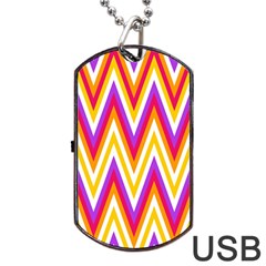 Colorful Chevrons Zigzag Pattern Seamless Dog Tag Usb Flash (one Side) by Simbadda