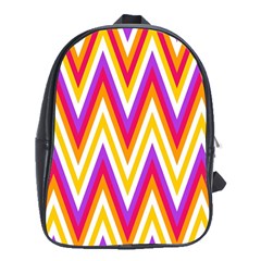 Colorful Chevrons Zigzag Pattern Seamless School Bags (xl)  by Simbadda