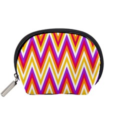 Colorful Chevrons Zigzag Pattern Seamless Accessory Pouches (small)  by Simbadda