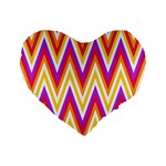 Colorful Chevrons Zigzag Pattern Seamless Standard 16  Premium Flano Heart Shape Cushions Front