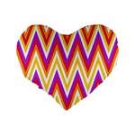 Colorful Chevrons Zigzag Pattern Seamless Standard 16  Premium Flano Heart Shape Cushions Back