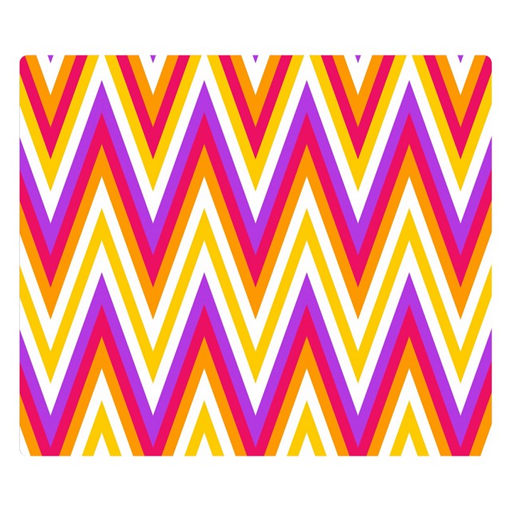 Colorful Chevrons Zigzag Pattern Seamless Double Sided Flano Blanket (Small) 