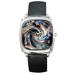 Twirl Liquid Crystal Square Metal Watch by Simbadda