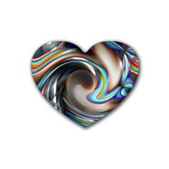 Twirl Liquid Crystal Heart Coaster (4 Pack)  by Simbadda