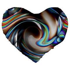 Twirl Liquid Crystal Large 19  Premium Heart Shape Cushions