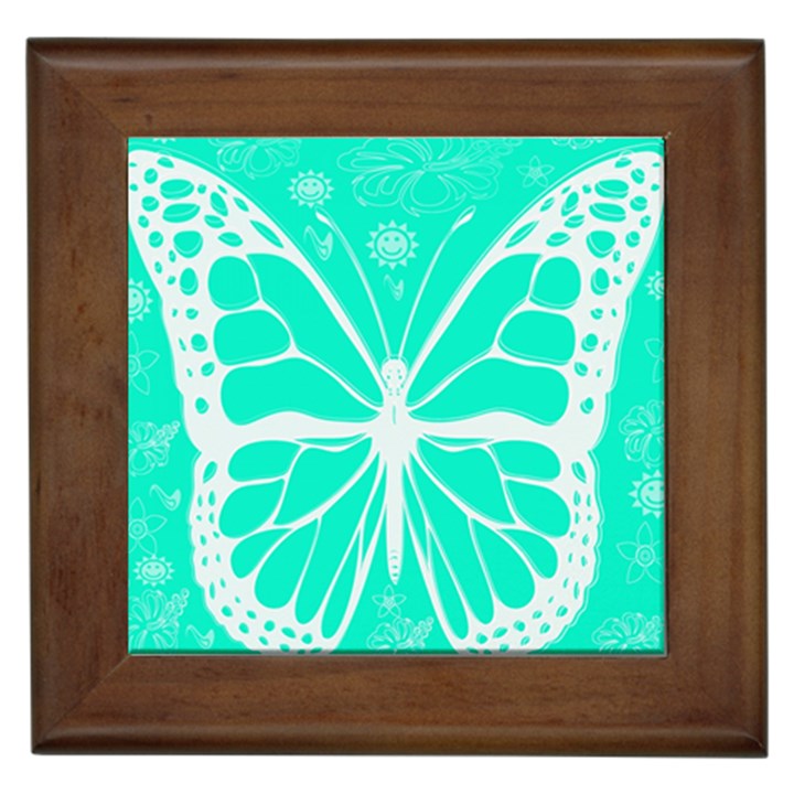 Butterfly Cut Out Flowers Framed Tiles