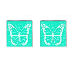 Butterfly Cut Out Flowers Cufflinks (square) by Simbadda