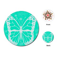 Butterfly Cut Out Flowers Playing Cards (round) 