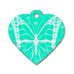 Butterfly Cut Out Flowers Dog Tag Heart (one Side) by Simbadda