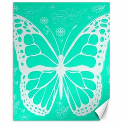 Butterfly Cut Out Flowers Canvas 11  X 14   by Simbadda