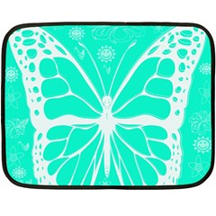 Butterfly Cut Out Flowers Fleece Blanket (mini) by Simbadda