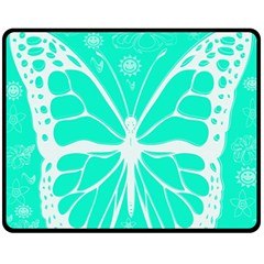 Butterfly Cut Out Flowers Fleece Blanket (medium)  by Simbadda