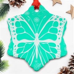 Butterfly Cut Out Flowers Snowflake Ornament (two Sides) by Simbadda