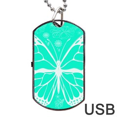 Butterfly Cut Out Flowers Dog Tag Usb Flash (two Sides)