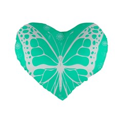 Butterfly Cut Out Flowers Standard 16  Premium Heart Shape Cushions by Simbadda