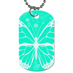 Butterfly Cut Out Flowers Dog Tag (two Sides) by Simbadda