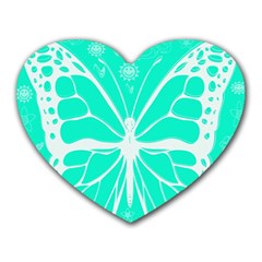 Butterfly Cut Out Flowers Heart Mousepads by Simbadda