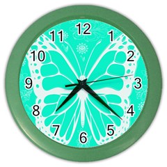 Butterfly Cut Out Flowers Color Wall Clocks by Simbadda