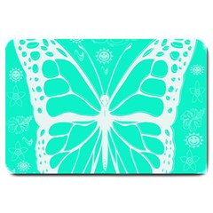 Butterfly Cut Out Flowers Large Doormat  by Simbadda