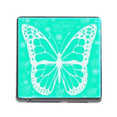 Butterfly Cut Out Flowers Memory Card Reader (square) by Simbadda