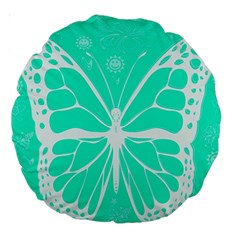 Butterfly Cut Out Flowers Large 18  Premium Round Cushions by Simbadda