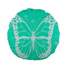 Butterfly Cut Out Flowers Standard 15  Premium Flano Round Cushions by Simbadda