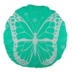 Butterfly Cut Out Flowers Large 18  Premium Flano Round Cushions by Simbadda