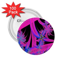 Fractal In Bright Pink And Blue 2 25  Buttons (100 Pack)  by Simbadda