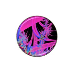 Fractal In Bright Pink And Blue Hat Clip Ball Marker (10 Pack) by Simbadda