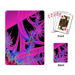 Fractal In Bright Pink And Blue Playing Card by Simbadda