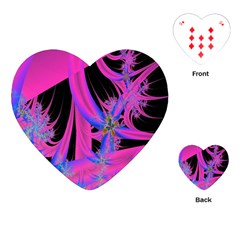 Fractal In Bright Pink And Blue Playing Cards (heart)  by Simbadda