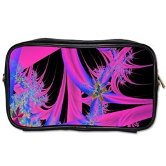 Fractal In Bright Pink And Blue Toiletries Bags by Simbadda