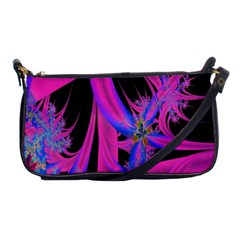 Fractal In Bright Pink And Blue Shoulder Clutch Bags by Simbadda