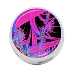 Fractal In Bright Pink And Blue 4-port Usb Hub (two Sides)  by Simbadda