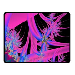 Fractal In Bright Pink And Blue Double Sided Fleece Blanket (small)  by Simbadda