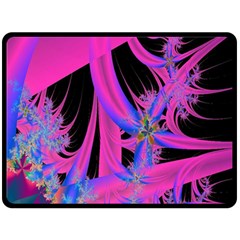 Fractal In Bright Pink And Blue Double Sided Fleece Blanket (large)  by Simbadda