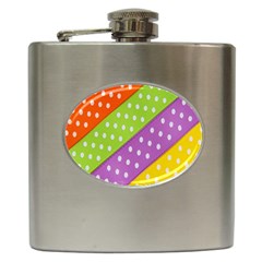 Colorful Easter Ribbon Background Hip Flask (6 Oz) by Simbadda