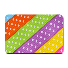 Colorful Easter Ribbon Background Small Doormat  by Simbadda