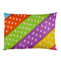 Colorful Easter Ribbon Background Pillow Case by Simbadda