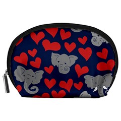 Elephant Lover Hearts Elephants Accessory Pouch (large) by BubbSnugg