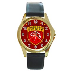 Shanghai Sipg F C  Round Gold Metal Watch by Valentinaart