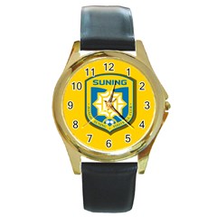 Jiangsu Suning F C  Round Gold Metal Watch by Valentinaart