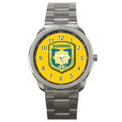 Jiangsu Suning F C  Sport Metal Watch by Valentinaart